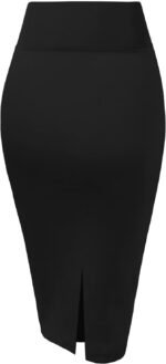 Hybrid & Company Women's Premium Nylon Ponte Stretch High Waist Pencil Suit Skirt Below Knee - Image 3