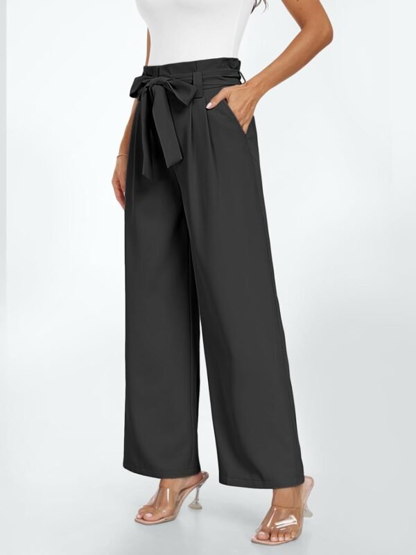 LILLUSORY Wide Leg Dress Pants Women's Paperbag High Waisted Business Casual Trousers with Removable Belt - Image 4