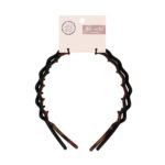 Kitsch Zig Zag Headbands, Recycled Plastic Wavy Hair Band with Teeth, Headbands for Women and Men, Classic 90s Hair Accessories, 2pcs (Black and Brown) - Image 8