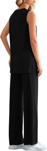 PRETTYGARDEN Women's 2 Piece Lounge Set 2025 Summer Casual Loose Tank Top Wide Leg Pants Matching Travel Outfits Tracksuit - Image 6