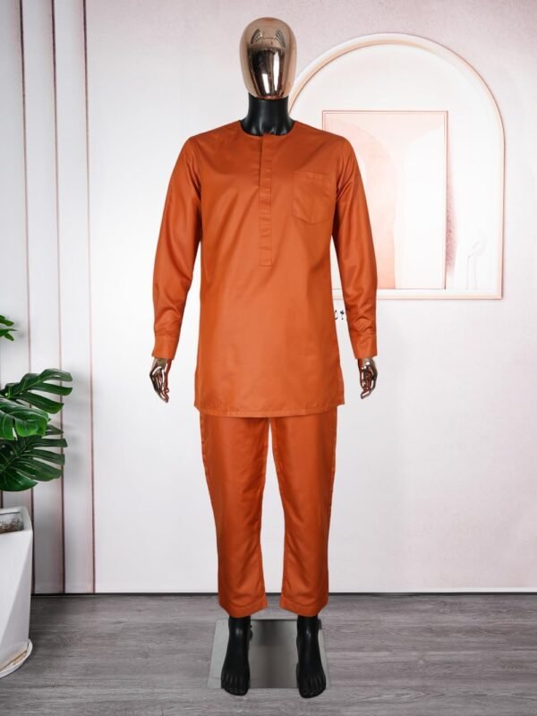 HD African Mens Clothing Traditional Wedding Attire Embroidery Agbada Boubou Caftan Nigerian Male Clothes Set - Image 3
