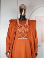 HD African Mens Clothing Traditional Wedding Attire Embroidery Agbada Boubou Caftan Nigerian Male Clothes Set - Image 2
