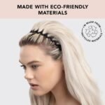 Kitsch Zig Zag Headbands, Recycled Plastic Wavy Hair Band with Teeth, Headbands for Women and Men, Classic 90s Hair Accessories, 2pcs (Black and Brown) - Image 6
