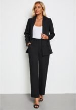 LookbookStore 2 Piece Pant Suits for Women Dressy Blazer High Waisted Straight Leg Pants Sets Business Casual Outfits - Image 3