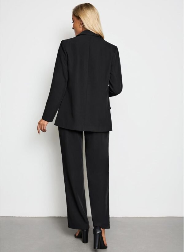 LookbookStore 2 Piece Pant Suits for Women Dressy Blazer High Waisted Straight Leg Pants Sets Business Casual Outfits - Image 4