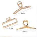 Mehayi 3 PCS Metal Large Claw Clips for Thick Heavy Hair, Strong Hold Big Non-Slip Hair Catch Barrette Jaw Clamp for Long Hair, Fashion Styling Accessories for Women Girls - Image 2