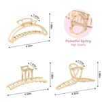 LUKACY 6 Pack Large Metal Hair Claw Clips - 4 Inch Big gold hair clips,Perfect Jaw hair clamps for Women and Thinner,Thick hair styling,Strong Hold Hair,Fashion Hair Accessories (Style 1) - Image 3