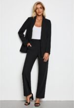 LookbookStore 2 Piece Pant Suits for Women Dressy Blazer High Waisted Straight Leg Pants Sets Business Casual Outfits - Image 7