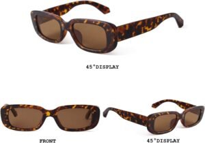 BUTABY Rectangle Sunglasses for Women Retro Driving Glasses 90’s Vintage Fashion Narrow Square Frame UV400 Protection - Image 3