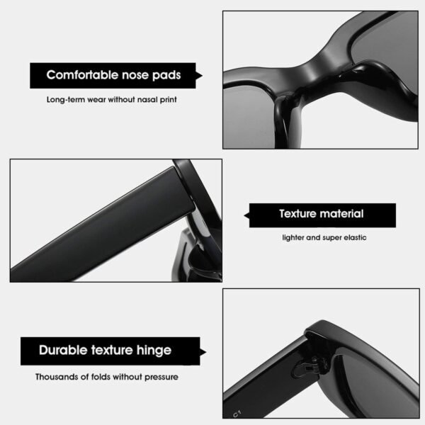 BUTABY Rectangle Sunglasses for Women Retro Driving Glasses 90’s Vintage Fashion Narrow Square Frame UV400 Protection - Image 5