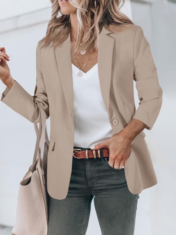 Cicy Bell Womens Casual Blazers Open Front Long Sleeve Work Office Suit Jackets Blazer - Image 2