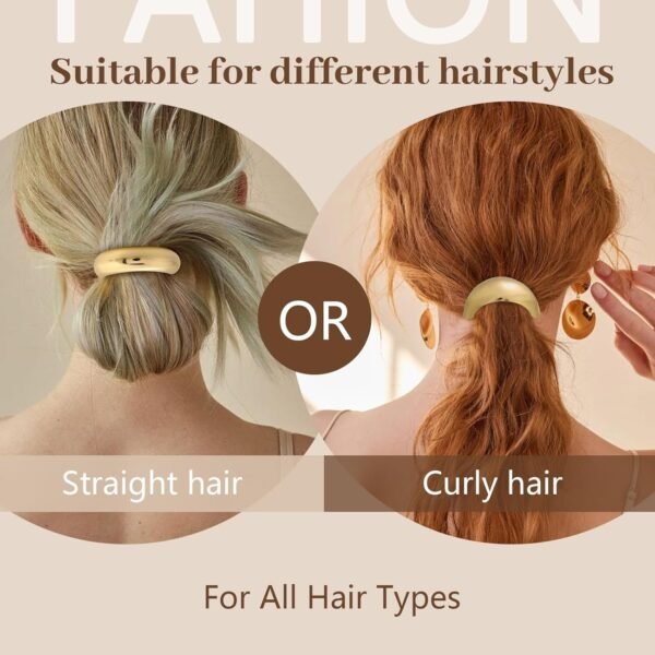 3PCS Gold Hair Ties, Metal Hair Ties for Thick Hair, Elegant Durable Geometric Design, Gold Hair Accessories Stretchy and Non-Damage Ponytail Cuff Holders, 3 Styles in Box Holiday Gifts - Image 5