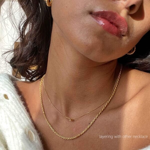 Herringbone Necklace for Women,Dainty Gold Necklace,14k Gold Plated Snake,Gold Chain Choker Necklaces,Simple Gold Layered Necklaces,Gold Jewelry Gift for Women - Image 4