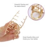 LUKACY 6 Pack Large Metal Hair Claw Clips - 4 Inch Big gold hair clips,Perfect Jaw hair clamps for Women and Thinner,Thick hair styling,Strong Hold Hair,Fashion Hair Accessories (Style 1) - Image 2