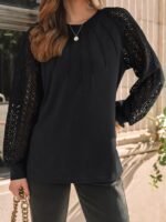 AUTOMET Womens Long Sleeve Shirts Lace Tops Business Casual Fall Fashion Outfits Clothes Knitted Y2k Blouses - Image 5
