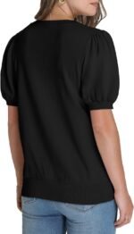 WIHOLL Women's Puff Short Sleeve Sweater 2025 Spring Summer Tops Trendy Business Casual Outfits Work Blouses Clothes - Image 5
