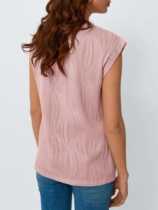 LILLUSORY Dressy Casual Blouses for Women 2025 Summer Trendy Tops Cap Short Sleeve T-Shirts Cute Shirt Work Clothes Spring - Image 4