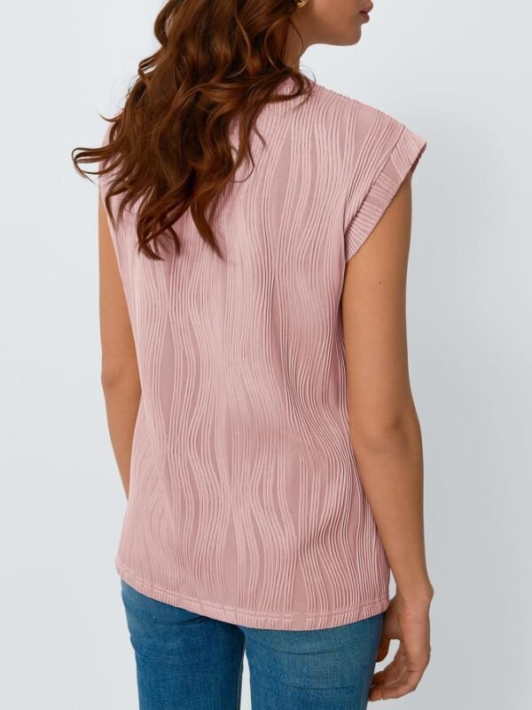 LILLUSORY Dressy Casual Blouses for Women 2025 Summer Trendy Tops Cap Short Sleeve T-Shirts Cute Shirt Work Clothes Spring - Image 4