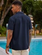COOFANDY Mens Short Sleeve Cuban Guayabera Shirt Casual Summer Beach Button Down Shirts - Image 4