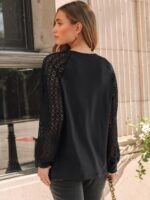 AUTOMET Womens Long Sleeve Shirts Lace Tops Business Casual Fall Fashion Outfits Clothes Knitted Y2k Blouses - Image 4