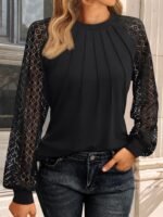 AUTOMET Womens Long Sleeve Shirts Lace Tops Business Casual Fall Fashion Outfits Clothes Knitted Y2k Blouses - Image 6