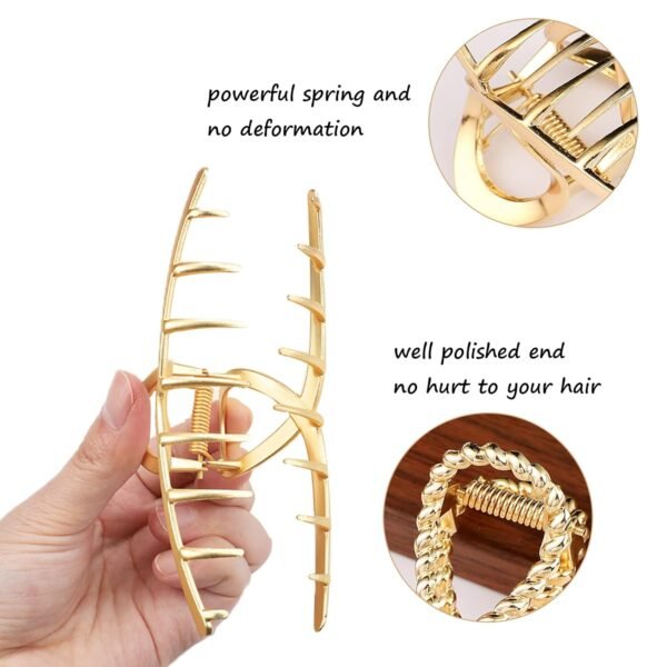 Mehayi 3 PCS Metal Large Claw Clips for Thick Heavy Hair, Strong Hold Big Non-Slip Hair Catch Barrette Jaw Clamp for Long Hair, Fashion Styling Accessories for Women Girls - Image 6