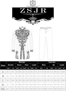 Mens African 2 Piece Set Zipper Nigerian Dashiki Metallic Shirt and Pants Outfit Gold Stamp Printed Long Traditional Suit - Image 6