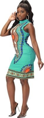 Womens African Attir Bohemian Dashiki Traditional Tribal Vintage Ethnic Midi Dresses - Image 5