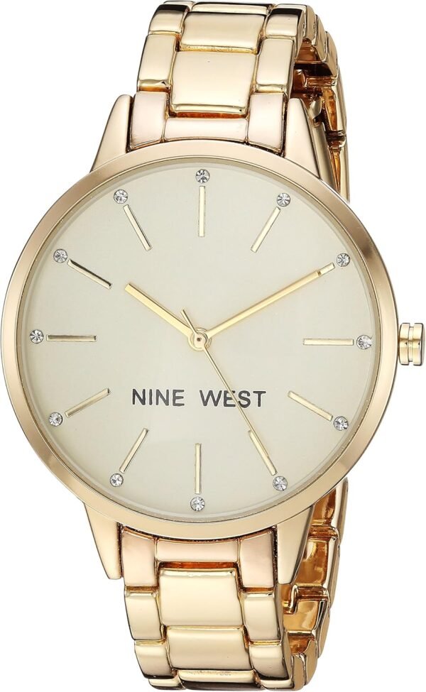 Nine West Women's Crystal Accented Bracelet Watch - Image 1