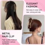 LUKACY 6 Pack Large Metal Hair Claw Clips - 4 Inch Big gold hair clips,Perfect Jaw hair clamps for Women and Thinner,Thick hair styling,Strong Hold Hair,Fashion Hair Accessories (Style 1) - Image 6