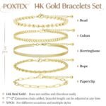 Gold Bracelets for Women,Dainty Bracelets Set for Women Trendy, Gold Bracelets Stack With Beaded, Cuban, Paperclip, Heart, Snake, Rope, Pearl, Cross, Hand Chain, Silver Jewelry Gifts for Women - Image 7
