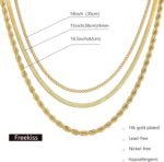 Herringbone Necklace for Women,Dainty Gold Necklace,14k Gold Plated Snake,Gold Chain Choker Necklaces,Simple Gold Layered Necklaces,Gold Jewelry Gift for Women - Image 7