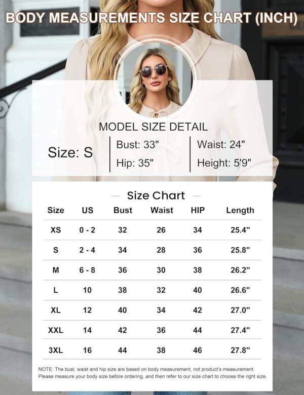 Blooming Jelly Women's Dressy Casual Blouses Business Work Tops Tie Front Long Sleeve Shirts 2025 Fall Outfits - Image 6