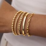 Gold Bracelets for Women,Dainty Bracelets Set for Women Trendy, Gold Bracelets Stack With Beaded, Cuban, Paperclip, Heart, Snake, Rope, Pearl, Cross, Hand Chain, Silver Jewelry Gifts for Women - Image 2