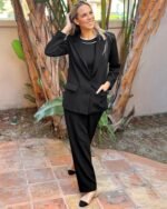 LookbookStore 2 Piece Pant Suits for Women Dressy Blazer High Waisted Straight Leg Pants Sets Business Casual Outfits - Image 6
