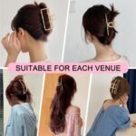 LUKACY 6 Pack Large Metal Hair Claw Clips - 4 Inch Big gold hair clips,Perfect Jaw hair clamps for Women and Thinner,Thick hair styling,Strong Hold Hair,Fashion Hair Accessories (Style 1) - Image 7