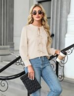 Blooming Jelly Women's Dressy Casual Blouses Business Work Tops Tie Front Long Sleeve Shirts 2025 Fall Outfits - Image 7