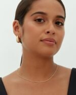 PAVOI 14K Gold Plated 925 Sterling Silver Post Teardrop Chunky Hoop Earrings - Lightweight Drop Earrings for Women - Designer Dupe - Image 5