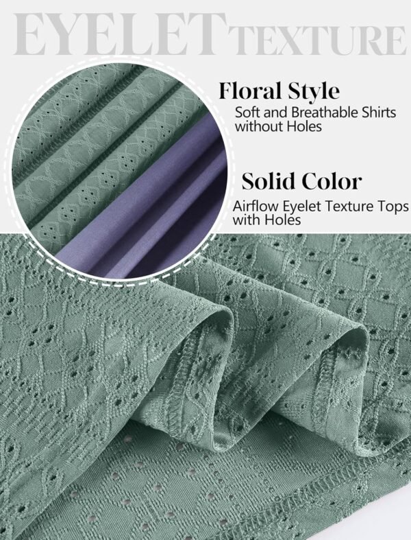 SAMPEEL Womens Summer Tops Trendy 2025 Eyelet Crossed V Neck T Shirts Loose Casual Short Sleeve Tshirts Shirts Fashion - Image 6