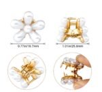 10 Pcs Small Mini Pearl Claw Clips with Flower Design, Sweet Artificial Bangs Clips Decorative Hair Accessories for Women Girls - Image 3