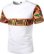 ZEROYAA Men's Africa Style T-Shirt and Shorts Set Mesh Tracksuit Dashiki Outfits - Image 3