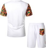 ZEROYAA Men's Africa Style T-Shirt and Shorts Set Mesh Tracksuit Dashiki Outfits - Image 2
