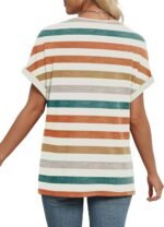 WIHOLL Womens Summer Tops Short Dolman Sleeve Shirts 2025 Fashion V Neck Outfits Clothes - Image 5