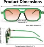 FEISEDY Vintage Square 70s Flat Aviator Sunglasses Women Men Classic Retro Stylish Frame UV400 Sunglasses B2622 - Image 6