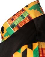 ZEROYAA Men's Kente Print Suit Long Sleeve Button up African Dashiki Shirt and Pants Ethnic 2 Piece Outfit - Image 4