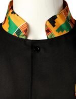 ZEROYAA Men's Kente Print Suit Long Sleeve Button up African Dashiki Shirt and Pants Ethnic 2 Piece Outfit - Image 5