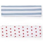 TERSE Fashion Women's Headbands for Short Hair Non Slip Elastic Floral Hairbands, Soft Fabric 2 Inches Thick Stripe Head Bands for Girls, Valentine's Day Heart Headbands - Image 3