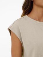 AUTOMET Womens Crew Neck Two Piece short Sets Cap Sleeve Drawstring Summer Sweatsuit with Pocket - Image 6