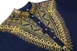 Pacinoble Mens African 2 Piece Set Metallic Traditional Suit Floral Printed Mens African Dashiki Shirt and Pants Outfit - Image 6