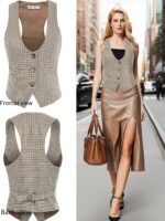 GRACE KARIN Women's Suit Vest Top, Dressy Casual Sleeveless Button Wasitcoat, Fromal Steampunk Blazer For Work Office - Image 2